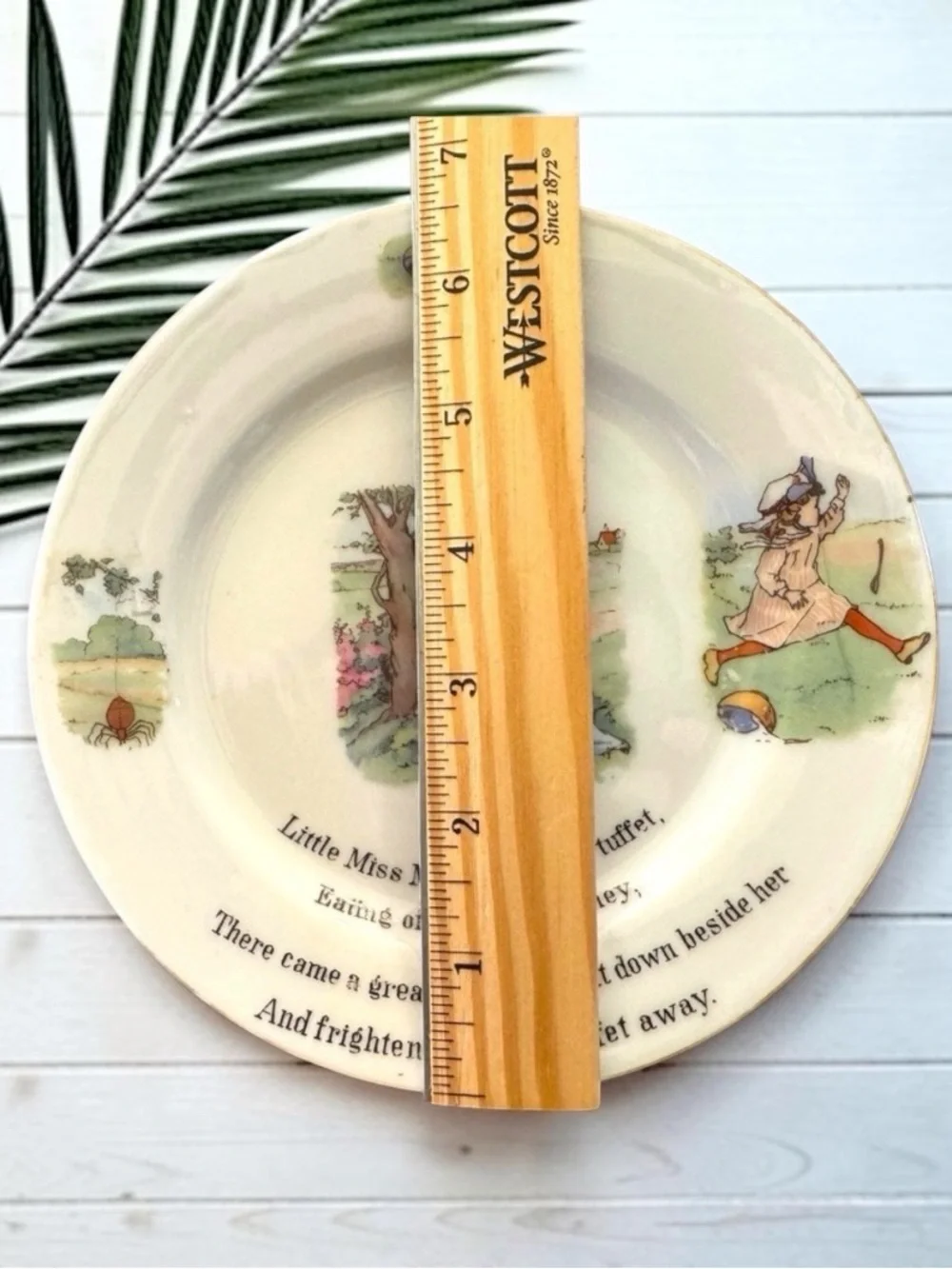 VINTAGE Little Miss Muffet Nursery Rhyme Plate - Classic Children’s Illustration